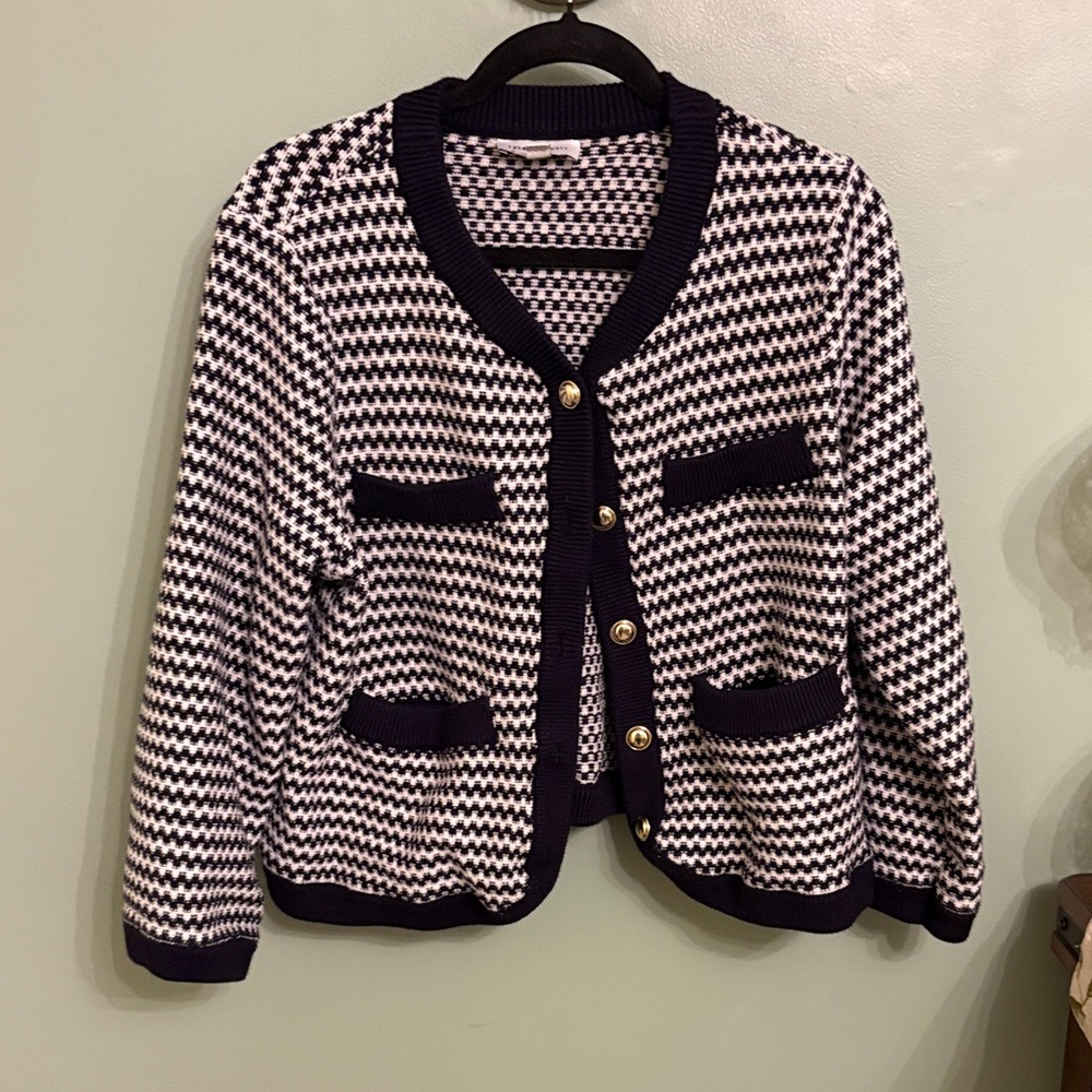 Elegant Black and White Women's Cardigan